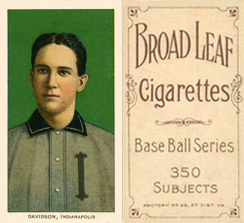 1909 White Borders Broadleaf 350  Davidson, Indianapolis #119 Baseball Card