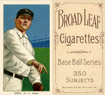 1909 White Borders Broadleaf 350  Cree, N.Y. Amer. #113 Baseball Card