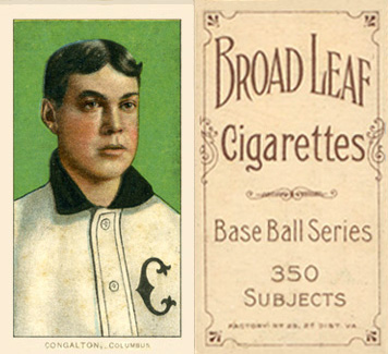 1909 White Borders Broadleaf 350  Congalton, Columbus #103 Baseball Card