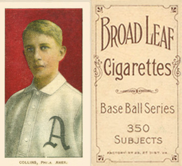 1909 White Borders Broadleaf 350  Collins, Phila. Amer. #101 Baseball Card