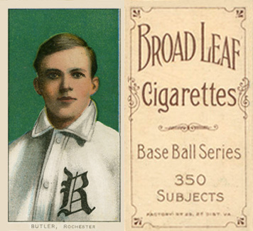 1909 White Borders Broadleaf 350  Butler, Rochester #66 Baseball Card