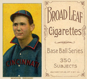 1909 White Borders Broadleaf 350  Bescher, Cincinnati #40 Baseball Card