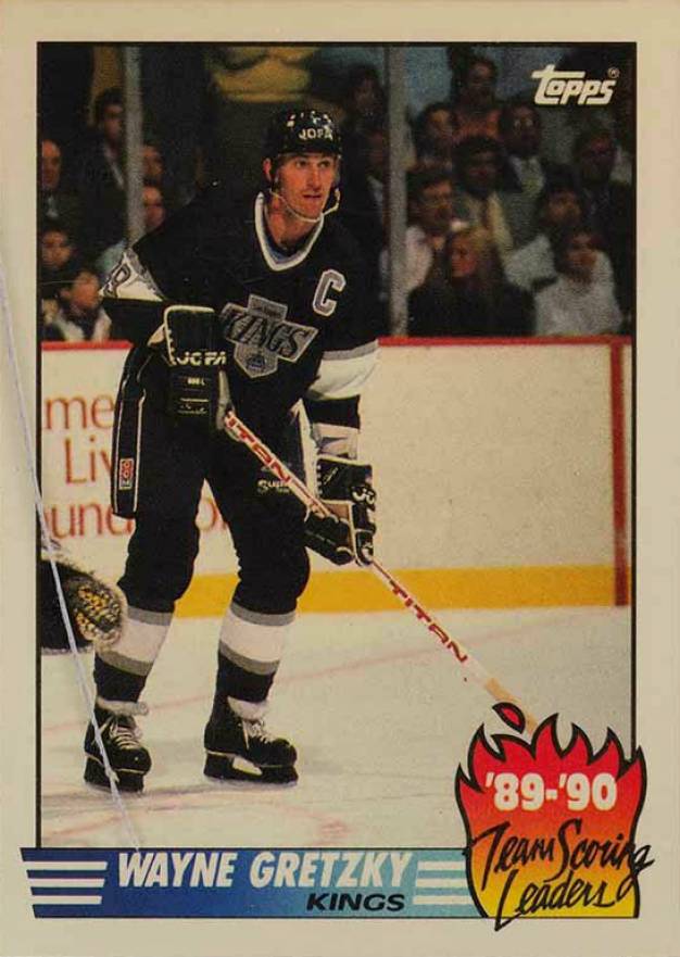 1990 Topps Team Scoring Leaders Wayne Gretzky #12 Hockey Card