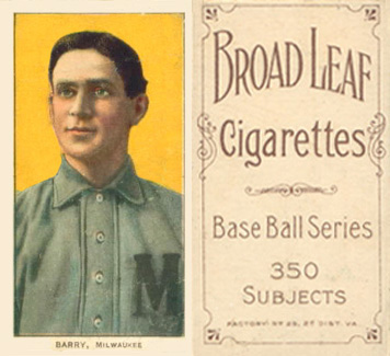 1909 White Borders Broadleaf 350  Barry, Milwaukee #21 Baseball Card
