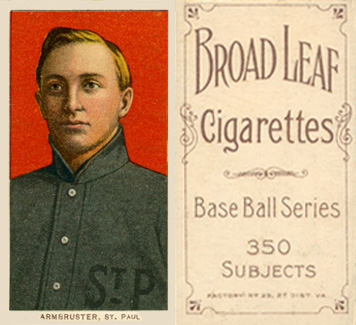 1909 White Borders Broadleaf 350  Armbruster, St. paul #12 Baseball Card