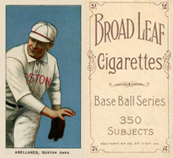 1909 White Borders Broadleaf 350  Arellanes, Boston Amer. #11 Baseball Card