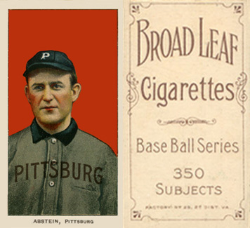 1909 White Borders Broadleaf 350  Abstein, Pittsburgh #4 Baseball Card