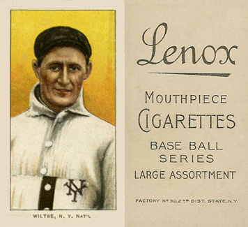 1909 White Borders Lenox-Black Wiltse, N.Y. Nat'L #519 Baseball Card