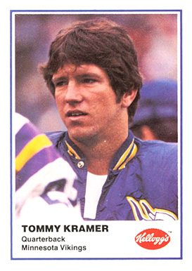 1982 Kellogg's Tommy Kramer # Football Card