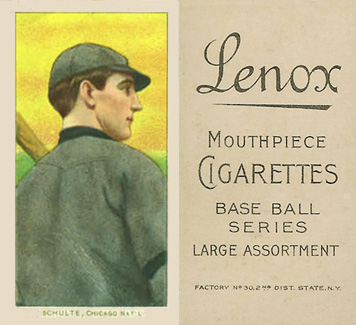 1909 White Borders Lenox-Black Schulte, Chicago Nat'L #431 Baseball Card