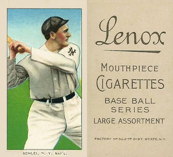 1909 White Borders Lenox-Black Schlei, N.Y. Nat'L #424 Baseball Card