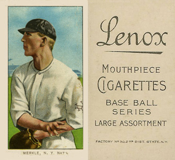 1909 White Borders Lenox-Black Merkle, N.Y. Nat'L #331 Baseball Card