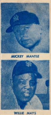 1964 Meadowgold Dairy Hand Cut Mickey Mantle/Willie Mays # Baseball Card