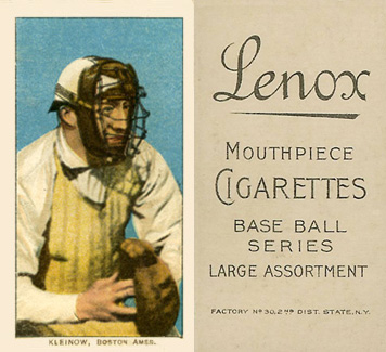 1909 White Borders Lenox-Black Kleinow, Boston Amer. #255 Baseball Card