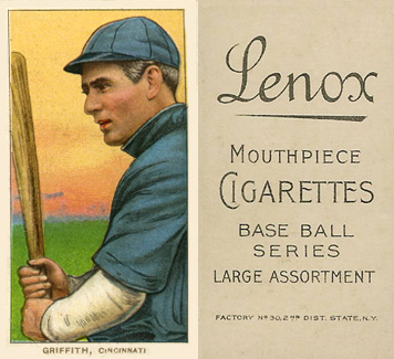 1909 White Borders Lenox-Black Griffith, Cincinnati #195 Baseball Card