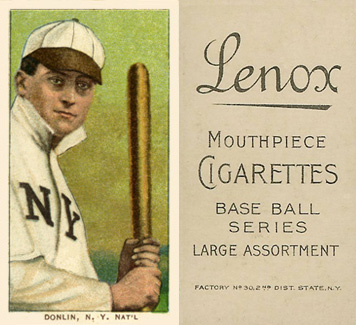 1909 White Borders Lenox-Black Donlin, N.Y. Nat'L #133 Baseball Card