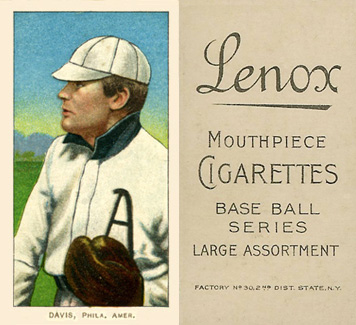 1909 White Borders Lenox-Black Davis, Phila. Amer. #121 Baseball Card