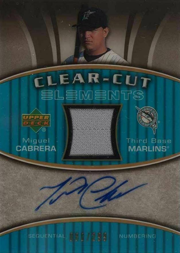 2007 Elements Clear-Cut Elements Miguel Cabrera #CCEMC Baseball Card