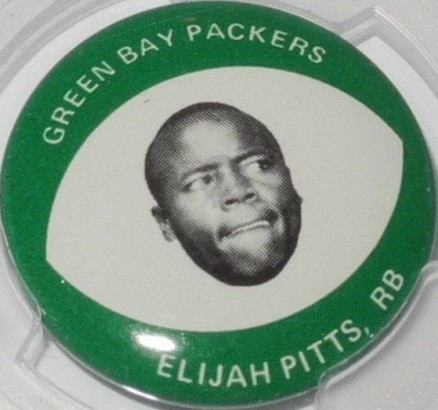 1969 Drenks Potato Chip Packers Pins Elijah Pitts # Football Card