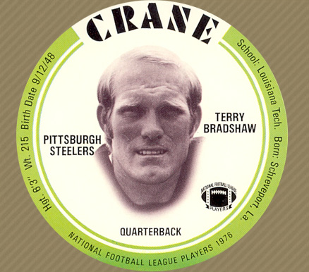 1976 Crane Discs Terry Bradshaw # Football Card