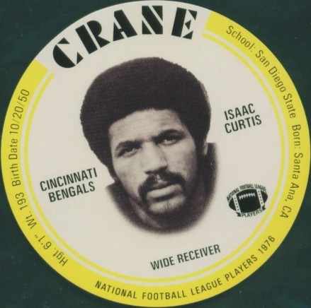 1976 Crane Discs Isaac Curtis # Football Card