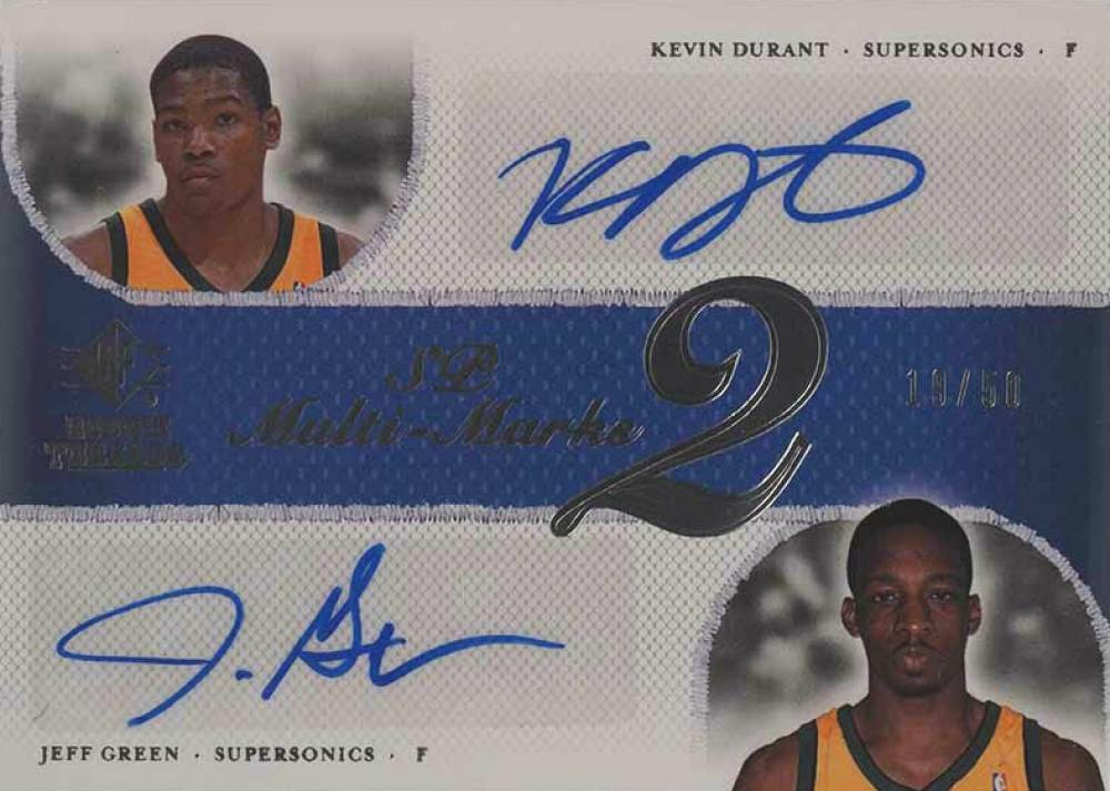 2007 SP Rookie Threads SP Multi-Marks Jeff Green/Kevin Durant #MD-DG Basketball Card