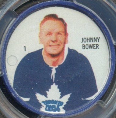 1960 Shirriff Coins Johnny Bower #1 Hockey Card