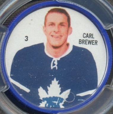 1960 Shirriff Coins Carl Brewer #3 Hockey Card