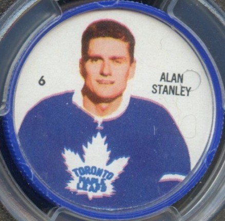 1960 Shirriff Coins Allan Stanley #6 Hockey Card