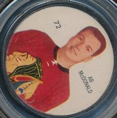 1960 Shirriff Coins Ab McDonald #72 Hockey Card