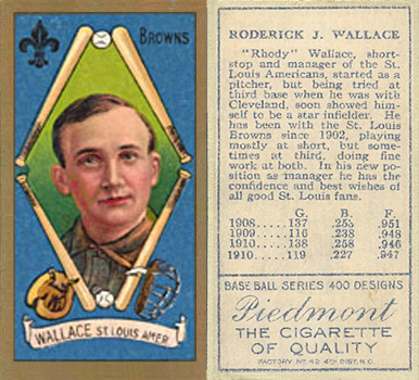 1911 Gold Borders Drum Bobby Wallace #208 Baseball Card