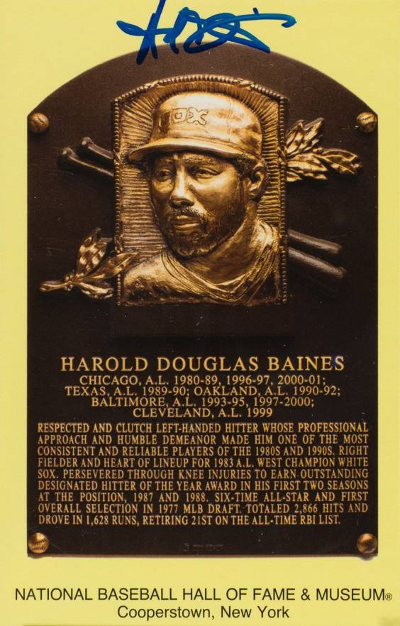1990 Autograph Yellow HOF Plaque Harold Baines # Baseball Card