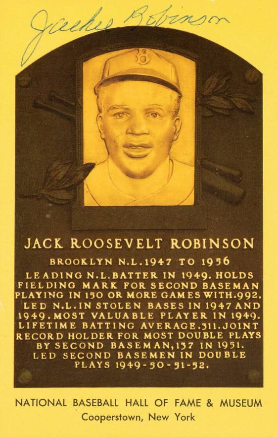 1990 Autograph Yellow HOF Plaque Jackie Robinson # Baseball Card