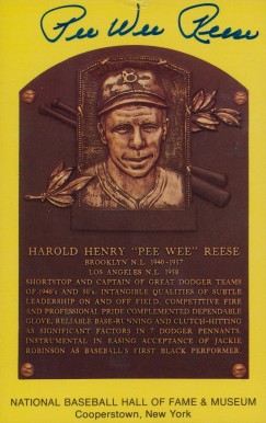 1990 Autograph Yellow HOF Plaque Pee Wee Reese # Baseball Card