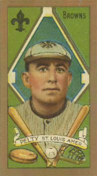 1911 Gold Borders Drum Barney Pelty #165 Baseball Card