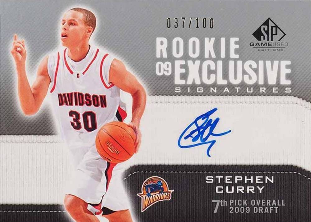 2009 SP Game Used Rookie Exclusive Signatures Stephen Curry #RE-SC Basketball Card
