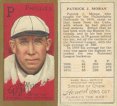 1911 Gold Borders Drum P. J. Moran #149 Baseball Card