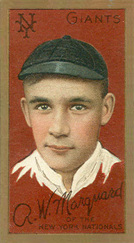 1911 Gold Borders Drum Rube Marquard #132 Baseball Card