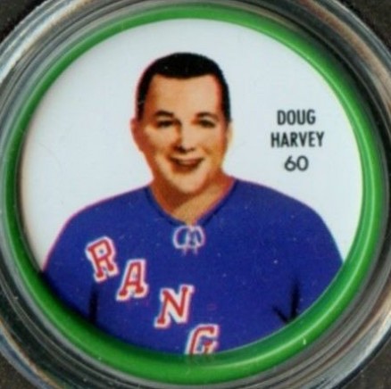 1962 Shirriff Coins Doug Harvey #60 Hockey Card