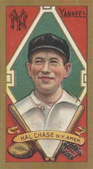 1911 Gold Borders Drum Hal Chase #33 Baseball Card