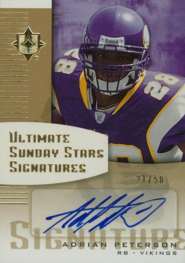 2007 Ultimate Collection Ultimate Sunday Stars Signatures Adrian Peterson #SS-AP Football Card