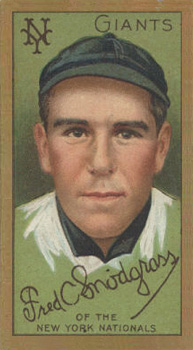 1911 Gold Borders Fred Snodgrass #188 Baseball Card
