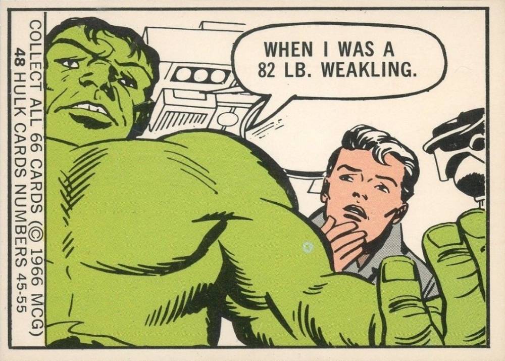 1966 Marvel Super Heroes When I was an 82 LB weakling #48 Non-Sports Card