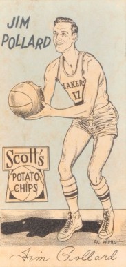 1950 Scott's Potato Jim Pollard # Basketball Card