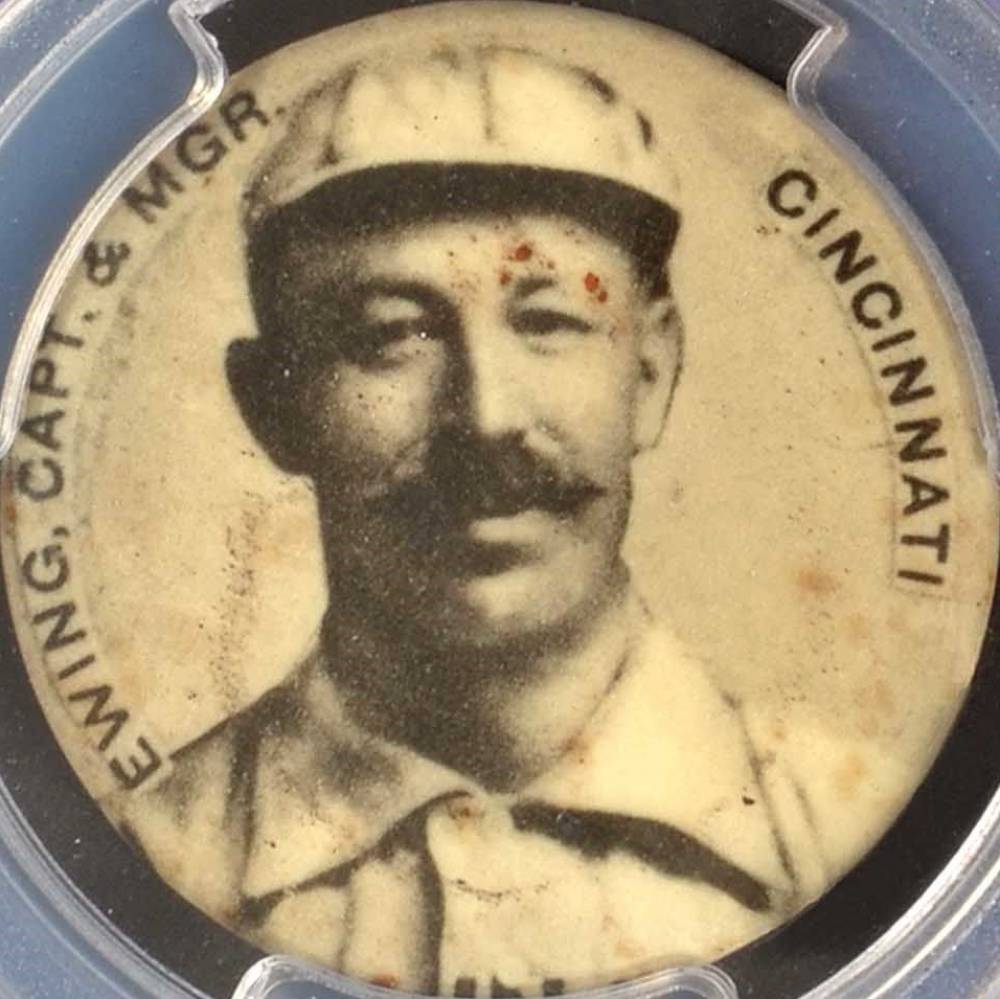 1898 Cameo Pepsin Gum Pins Buck Ewing (Cincinnati) #39 Baseball Card