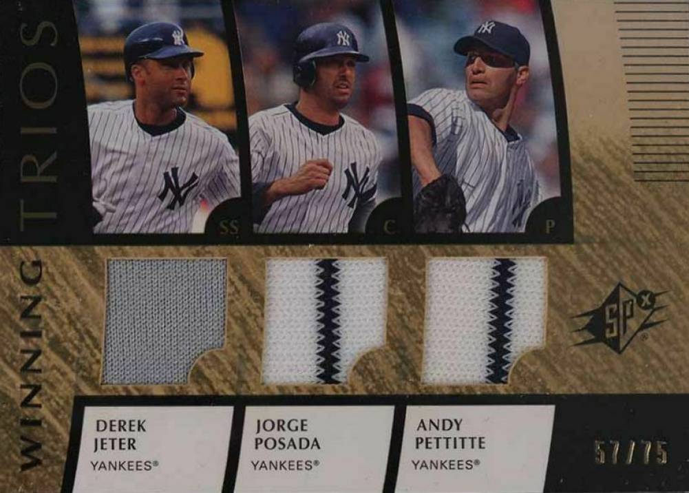 2008 SPx Winning Trios Andy Pettitte/Derek Jeter/Jorge Posada #WTPJP Baseball Card