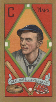 1911 Gold Borders Neal Ball #8 Baseball Card