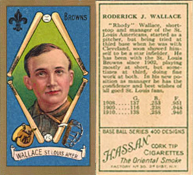 1911 Gold Borders Broadleaf Bobby Wallace #207 Baseball Card