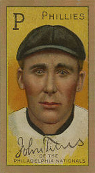 1911 Gold Borders Broadleaf John Titus #202 Baseball Card