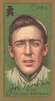 1911 Gold Borders Broadleaf Joe Tinker #201 Baseball Card